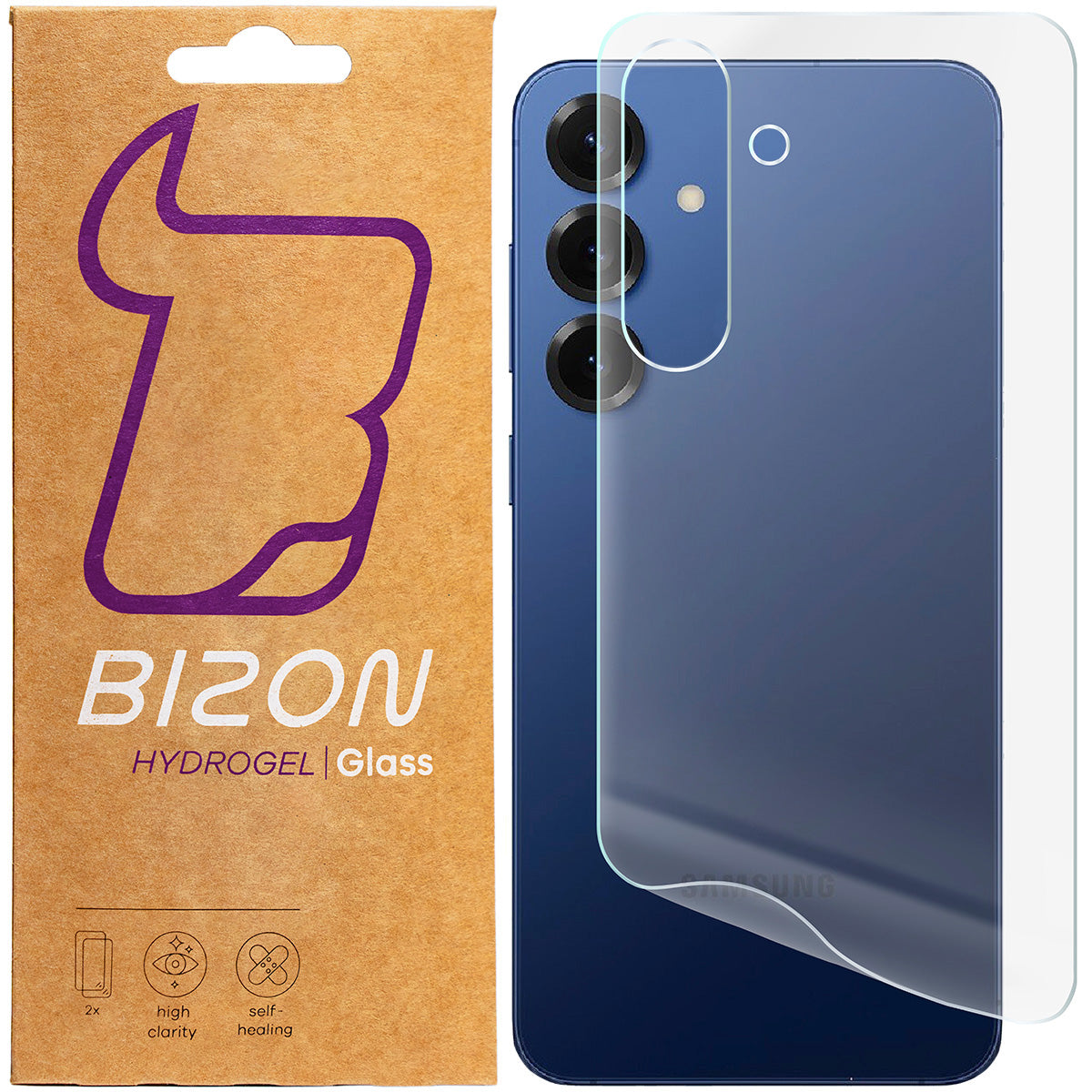 Hydrogel Folie für die Rückseite für Galaxy S25 Plus, Bizon Film Hydrogel Back Duo, 2 Stück