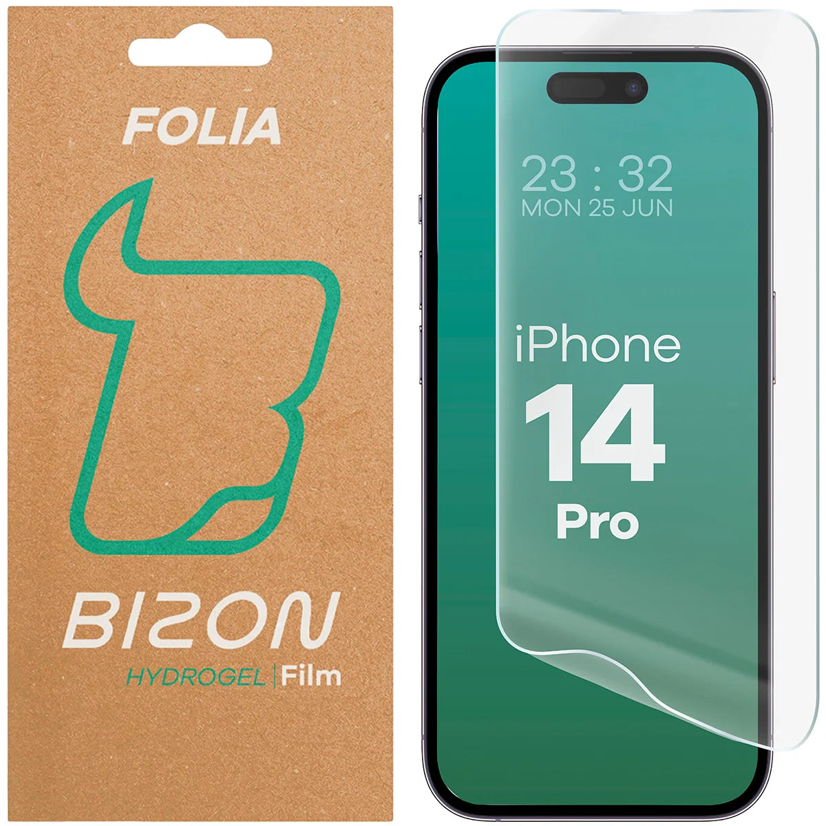 Hydrogel Folie für den Bildschirm für iPhone 14 Pro, Bizon Film Hydrogel Front, 1 Stück