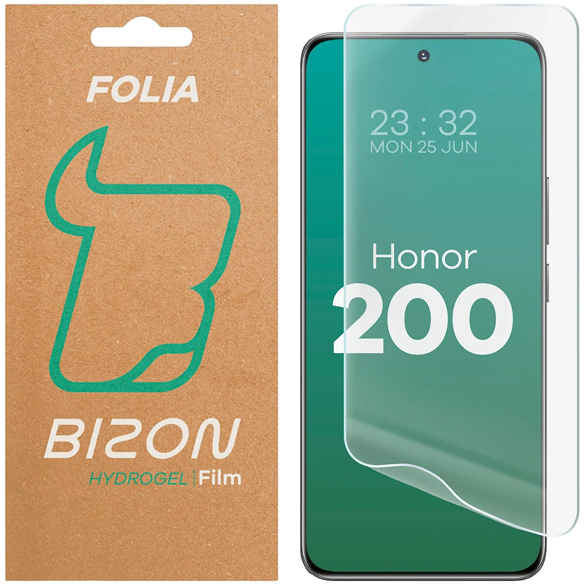 Hydrogel Folie für den Bildschirm für Honor 200, Bizon Film Hydrogel Front, 1 Stück