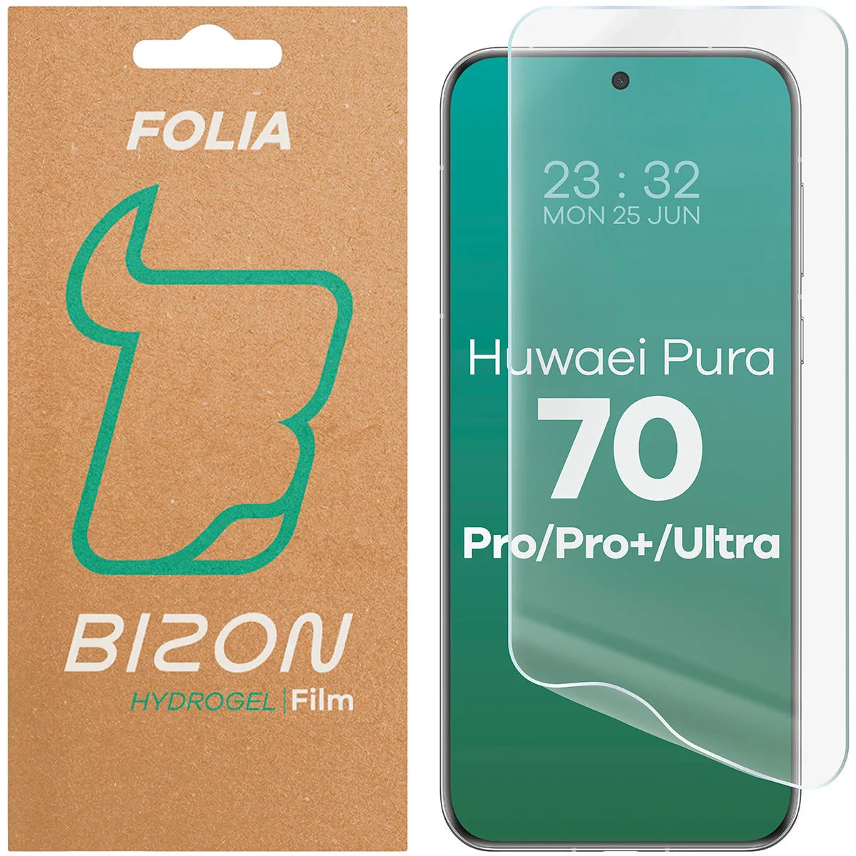 Hydrogel Folie für den Bildschirm für Huawei Pura 70 Pro / Pro Plus / Ultra, Bizon Film Hydrogel Front, 1 Stück