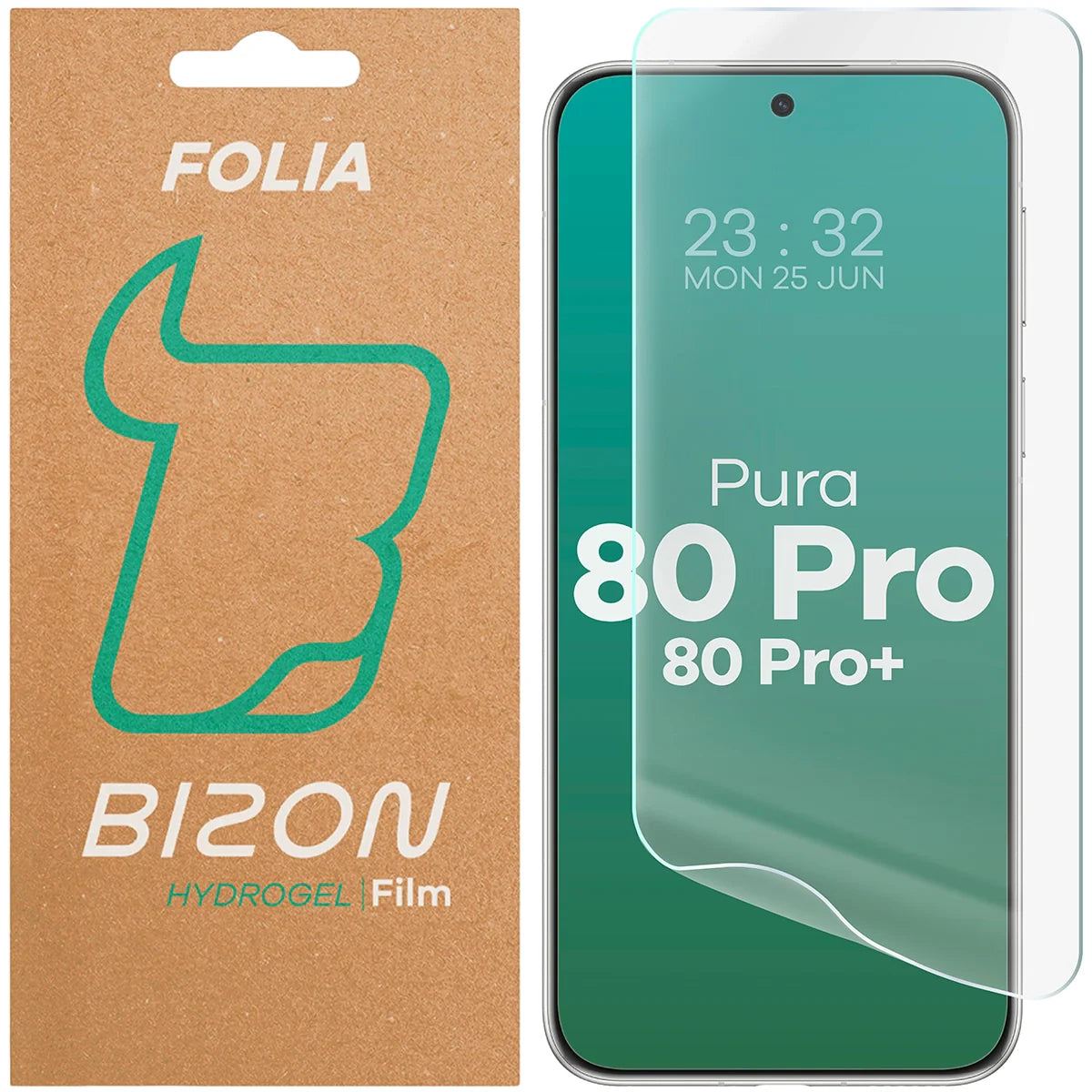 Hydrogel Folie für den Bildschirm für Huawei Pura 80 Pro / Pro Plus, Bizon Film Hydrogel Front, 1 Stück