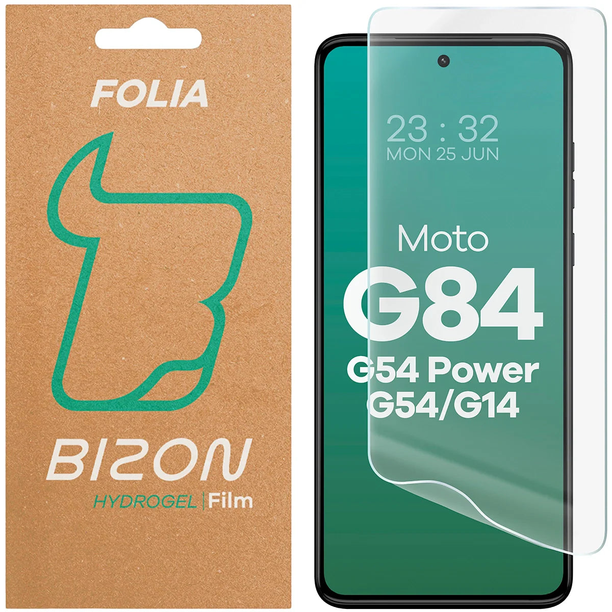 Hydrogel Folie für den Bildschirm für Motorola Moto G14 4G / G54 5G / G54 Power 5G / G84 5G, Bizon Film Hydrogel Front, 1 Stück