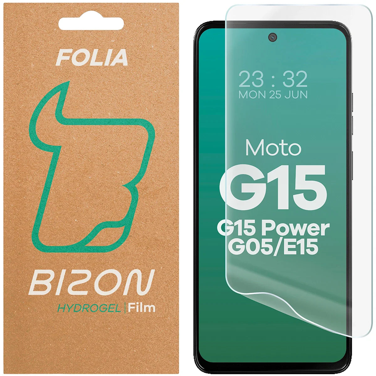 Hydrogel Folie für den Bildschirm für Motorola Moto G15 / G15 Power / G05 / E15, Bizon Film Hydrogel Front, 1 Stück
