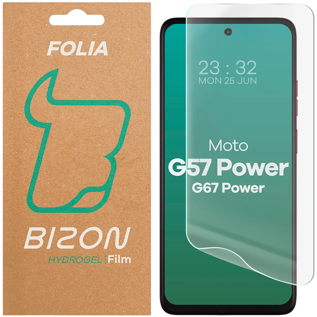 Hydrogel Folie für den Bildschirm für Motorola Moto G57 Power / G67 Power, Bizon Film Hydrogel Front, 1 Stück