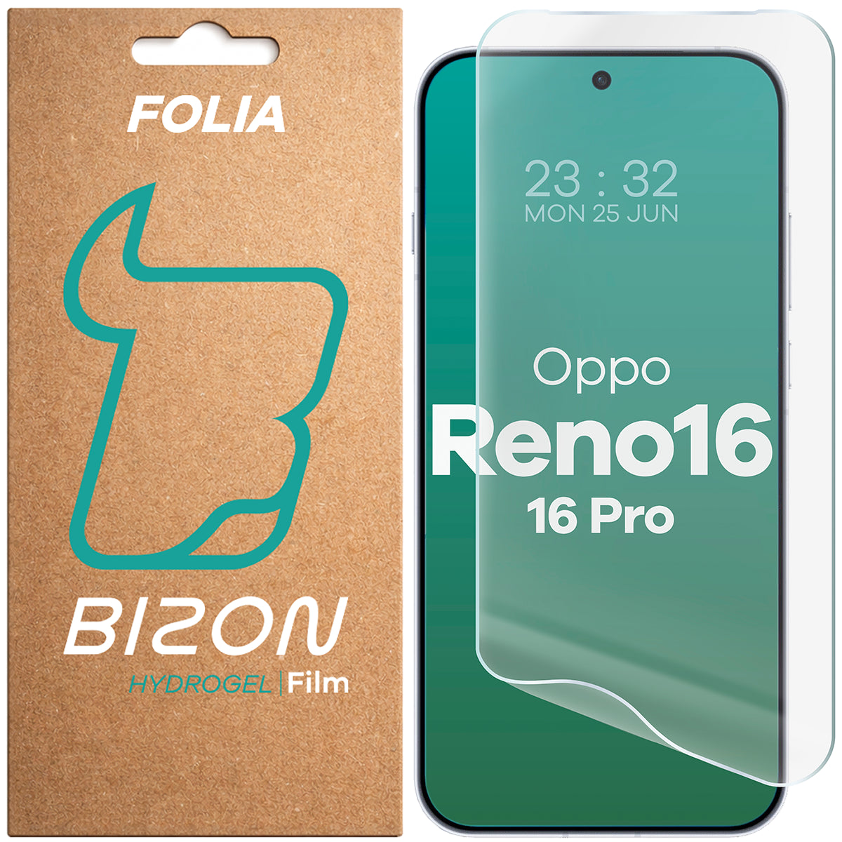 Hydrogel Folie für den Bildschirm für Oppo Reno16 / Reno16 Pro 5G, Bizon Film Hydrogel Front, 1 Stück