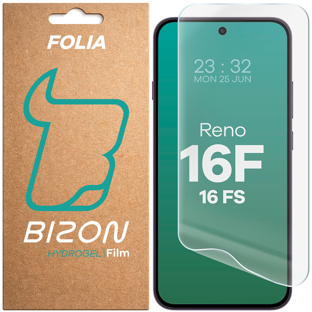 Hydrogel Folie für den Bildschirm für Oppo Reno16 F / Reno16 FS 5G, Bizon Film Hydrogel Front, 1 Stück