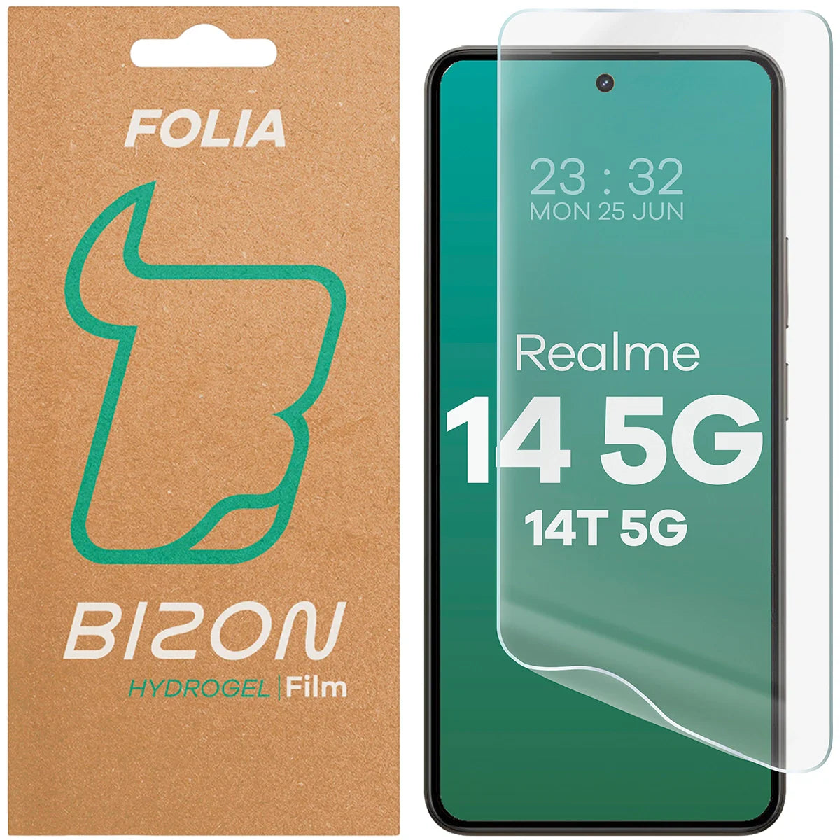 Hydrogel Folie für den Bildschirm für Realme 14 5G / 14T 5G, Bizon Film Hydrogel Front, 1 Stück