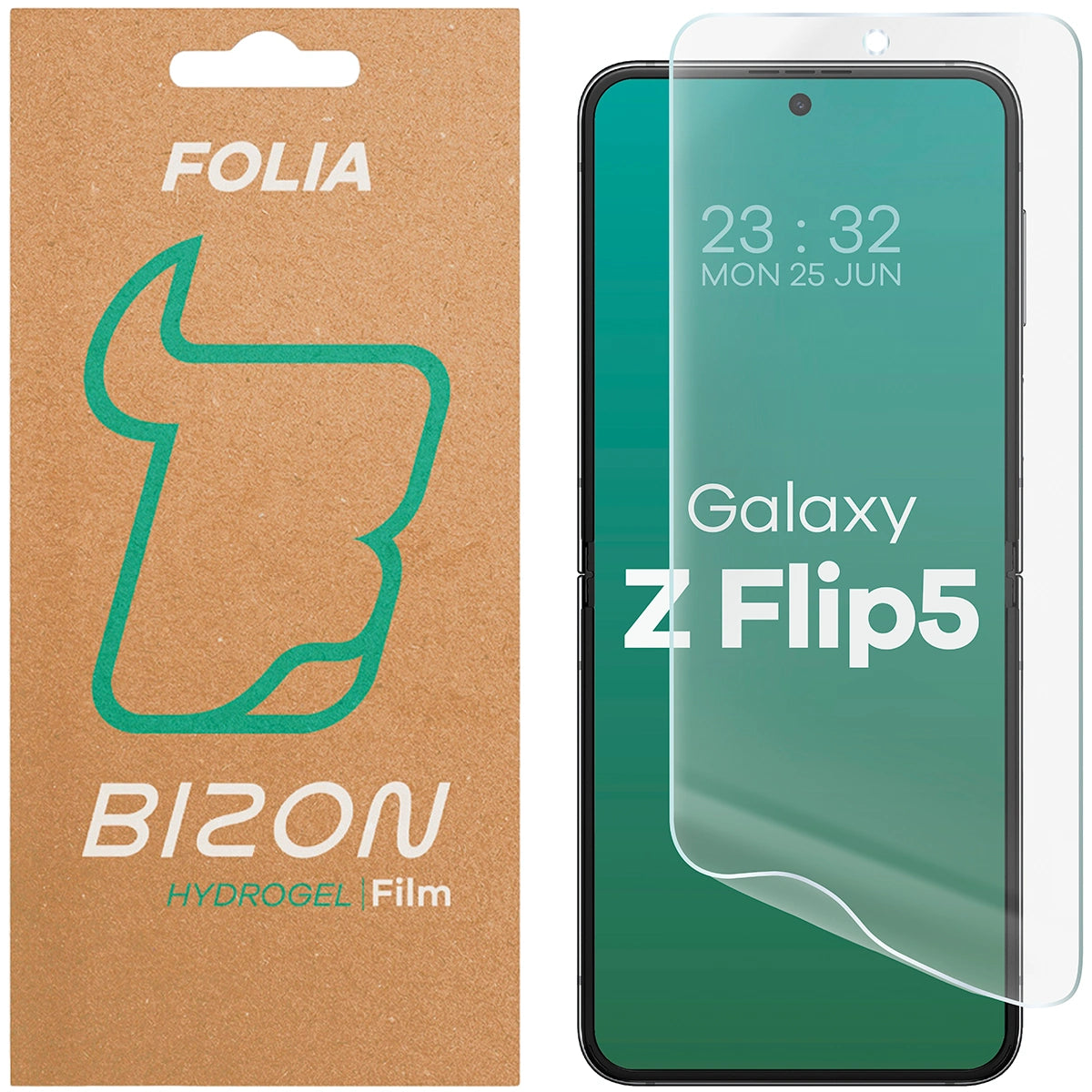 Hydrogel Folie für den Bildschirm für Galaxy Z Flip5, Bizon Film Hydrogel Front, 1 Stück