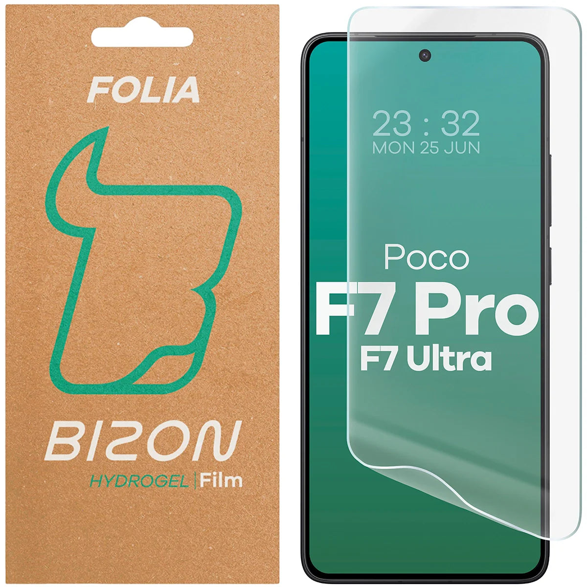 Hydrogel Folie für den Bildschirm für Xiaomi POCO F7 Pro / F7 Ultra, Bizon Film Hydrogel Front, 1 Stück