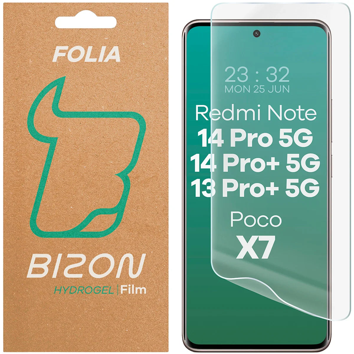 Hydrogel Folie für den Bildschirm für Xiaomi Redmi Note 13 Pro Plus 5G / Redmi Note 14 Pro 5G / Redmi Note 14 Pro Plus 5G / POCO X7, Bizon Film Hydrogel Front, 1 Stück