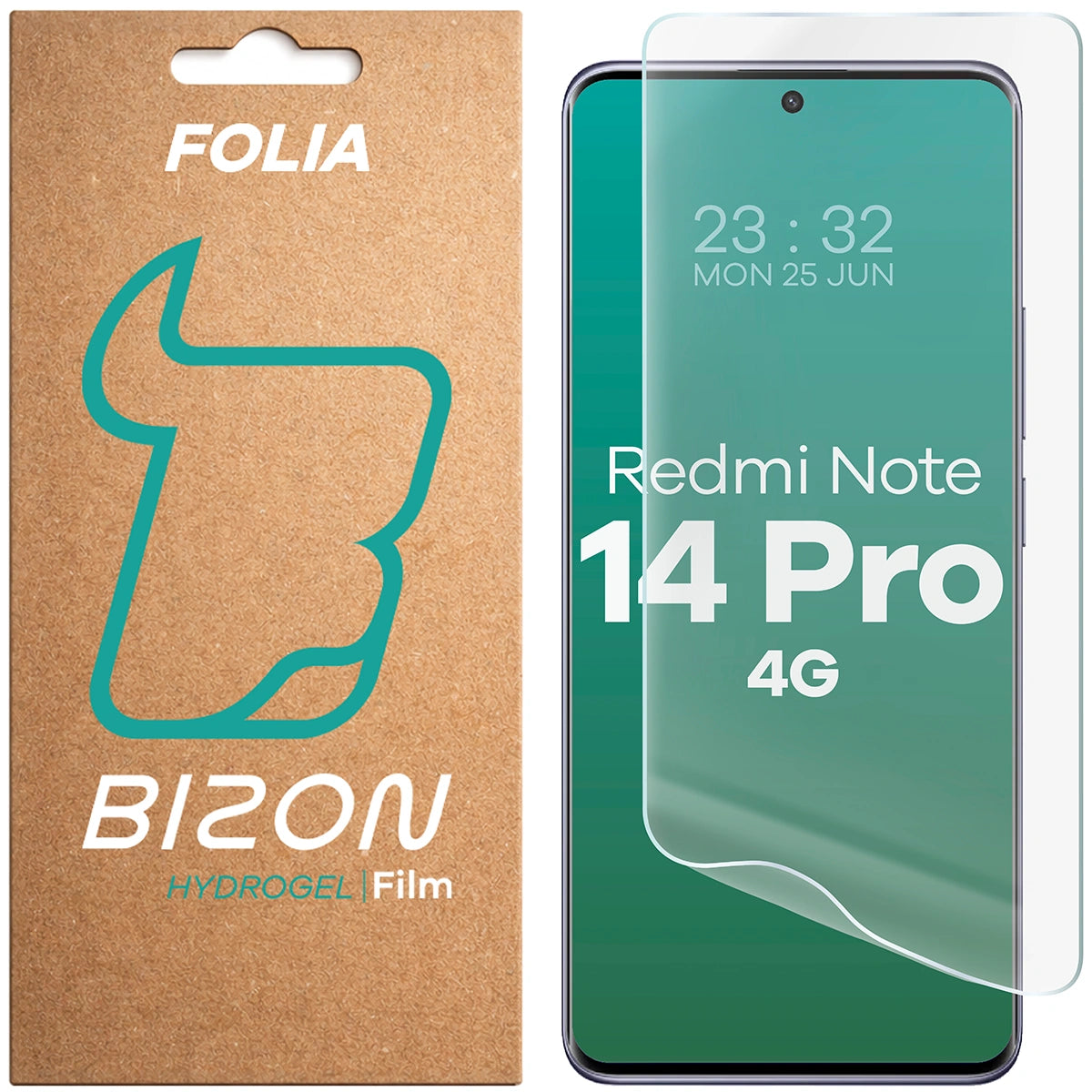 Hydrogel Folie für den Bildschirm für Xiaomi Redmi Note 14 Pro 4G, Bizon Film Hydrogel Front, 1 Stück