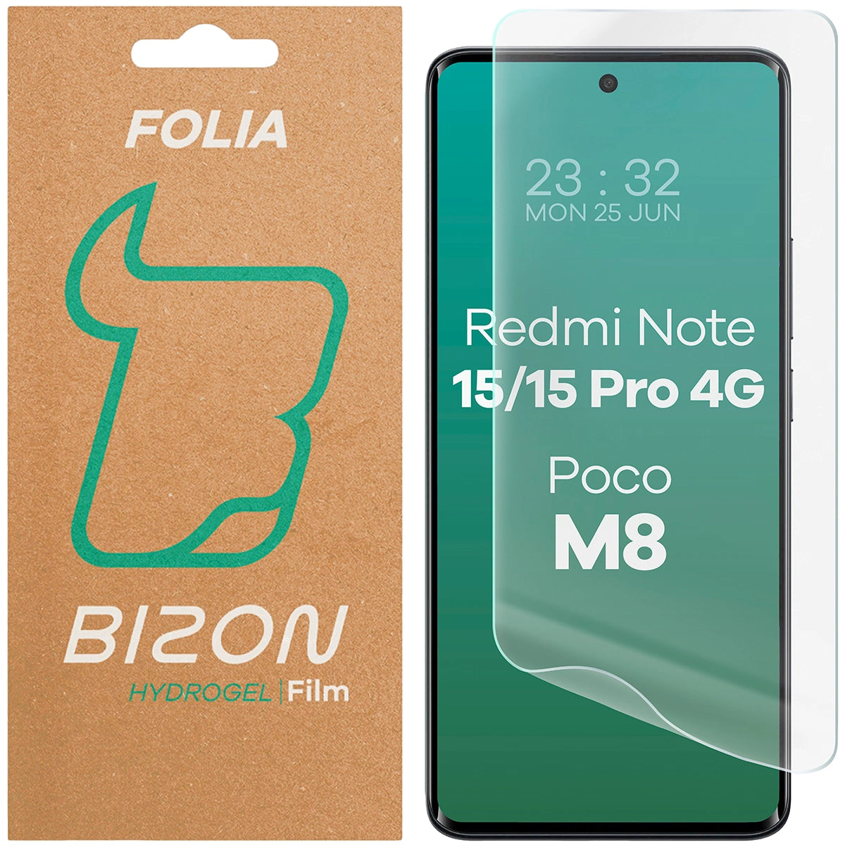 Hydrogel Folie für den Bildschirm für Xiaomi Redmi Note 15 / 15 Pro 4G / Poco M8, Bizon Film Hydrogel Front, 1 Stück