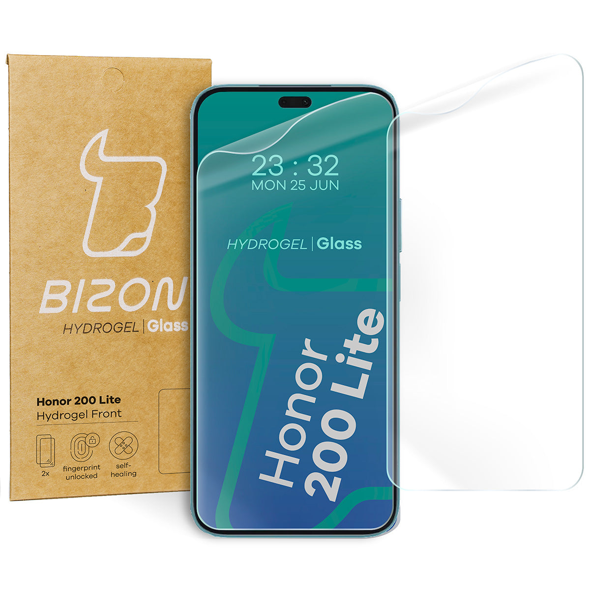 Hydrogel Folie für den Bildschirm für Honor 200 Lite, Bizon Film Hydrogel Front Duo, 2 Stück