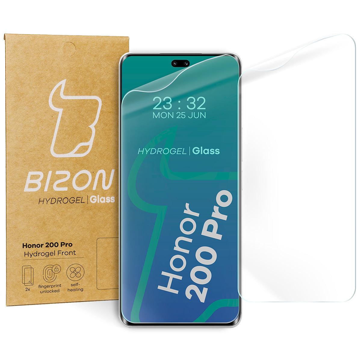 Hydrogel Folie für den Bildschirm für Honor 200 Pro, Bizon Film Hydrogel Front Duo, 2 Stück