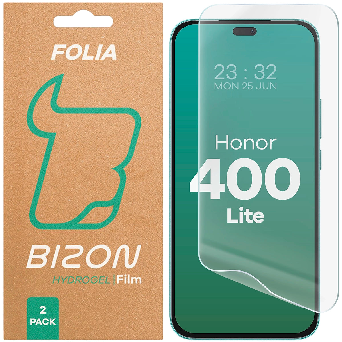 Hydrogel Folie für den Bildschirm für Honor 400 Lite, Bizon Film Hydrogel Front Duo, 2 Stück
