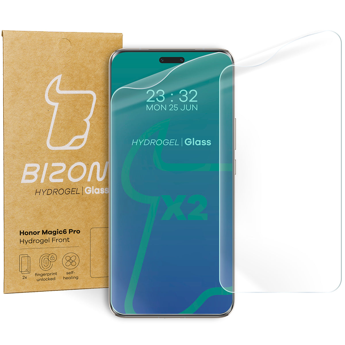 Hydrogel Folie für den Bildschirm für Honor Magic6 Pro, Bizon Film Hydrogel Front Duo, 2 Stück