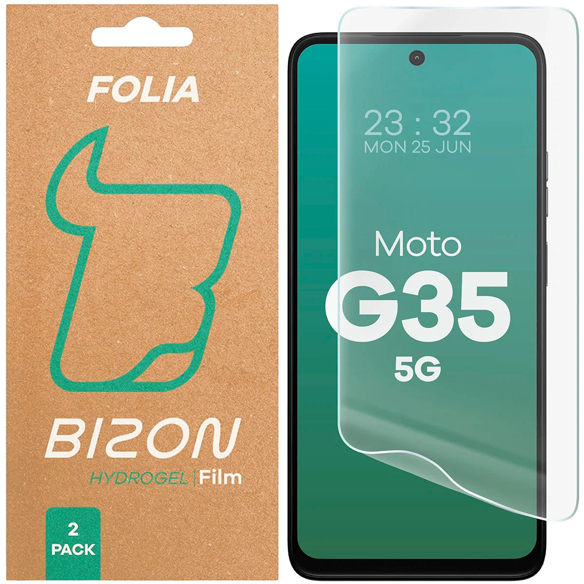Hydrogel Folie für den Bildschirm für Motorola Moto G35 5G, Bizon Film Hydrogel Front Duo, 2 Stück