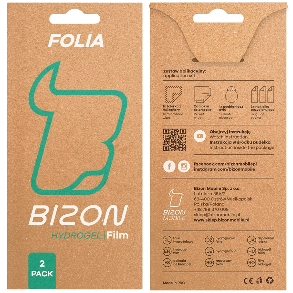 Hydrogel Folie für den Bildschirm für Motorola Moto G35 5G, Bizon Film Hydrogel Front Duo, 2 Stück