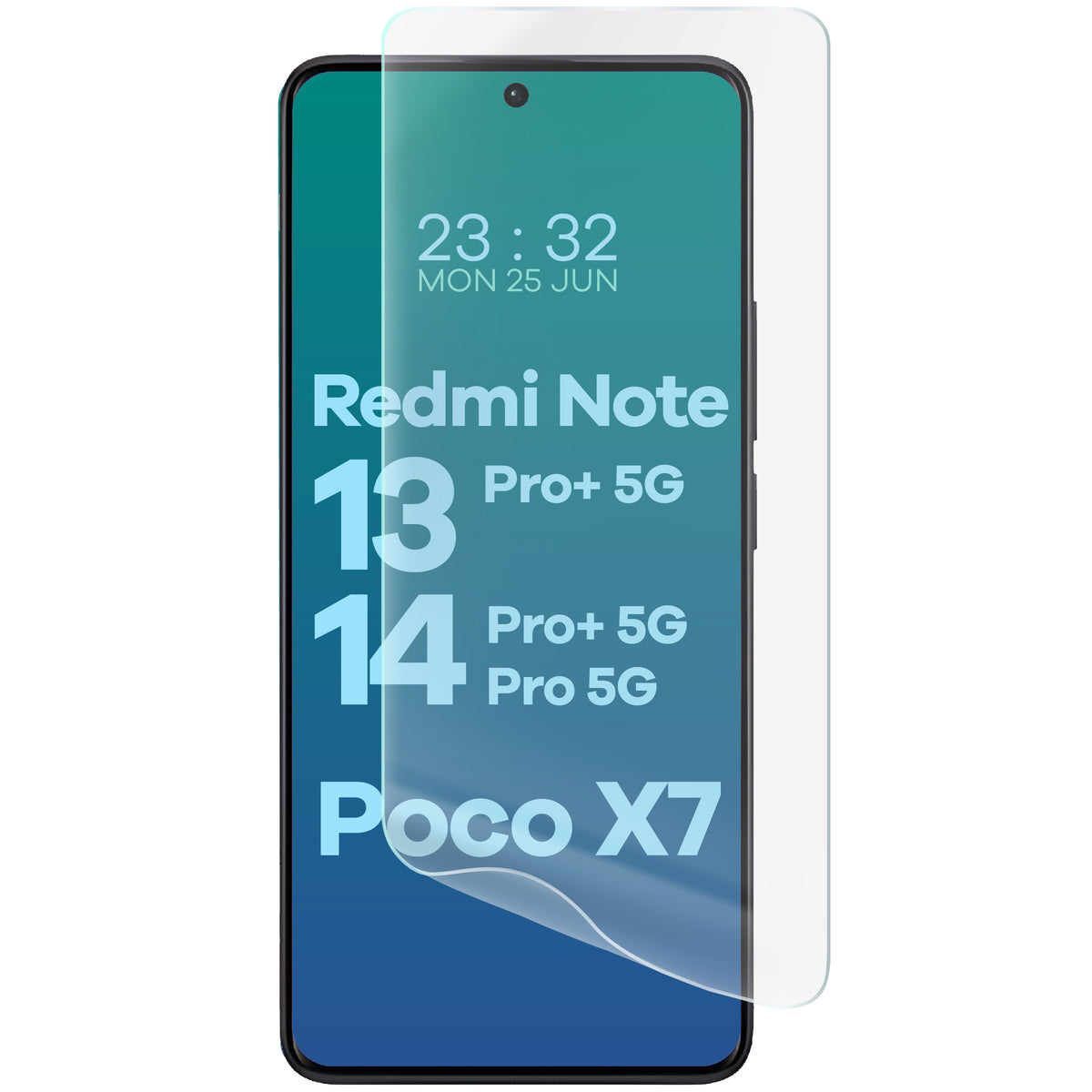 Hydrogel Folie für den Bildschirm für Redmi Note 13 Pro Plus 5G / 14 Pro 5G / 14 Pro Plus 5G / Poco X7, Bizon Film Hydrogel Front Duo, 2 Stück
