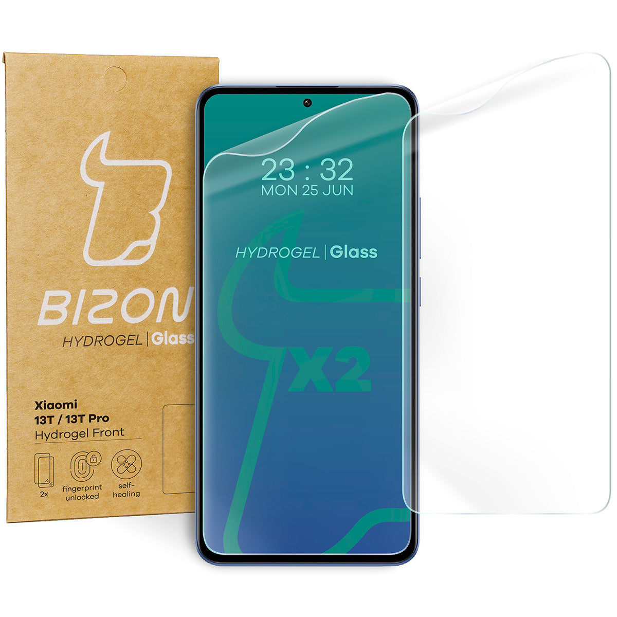 Hydrogel Folie für den Bildschirm Bizon Film Hydrogel Front Duo für Xiaomi 13T / 13T Pro, 2 Stück