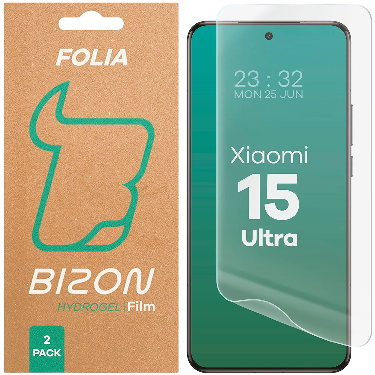 Hydrogel Folie für den Bildschirm für Xiaomi 15 Ultra, Bizon Film Hydrogel Front Duo, 2 Stück
