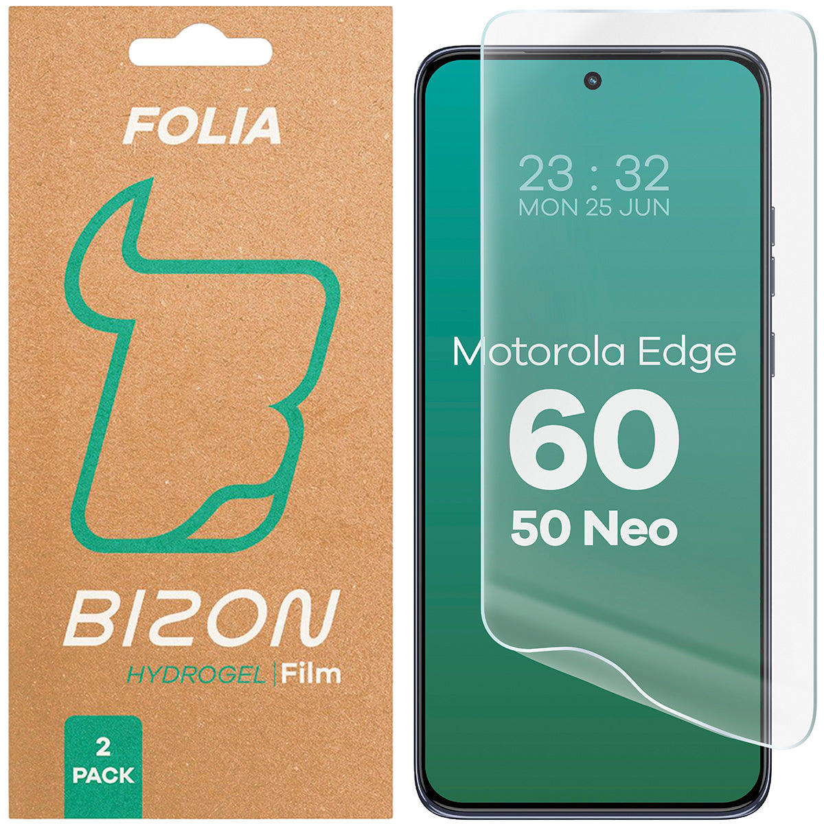 Hydrogel Folie für den Bildschirm für Motorola Edge 50 Neo, Bizon Film Hydrogel Front Duo, 2 Stück