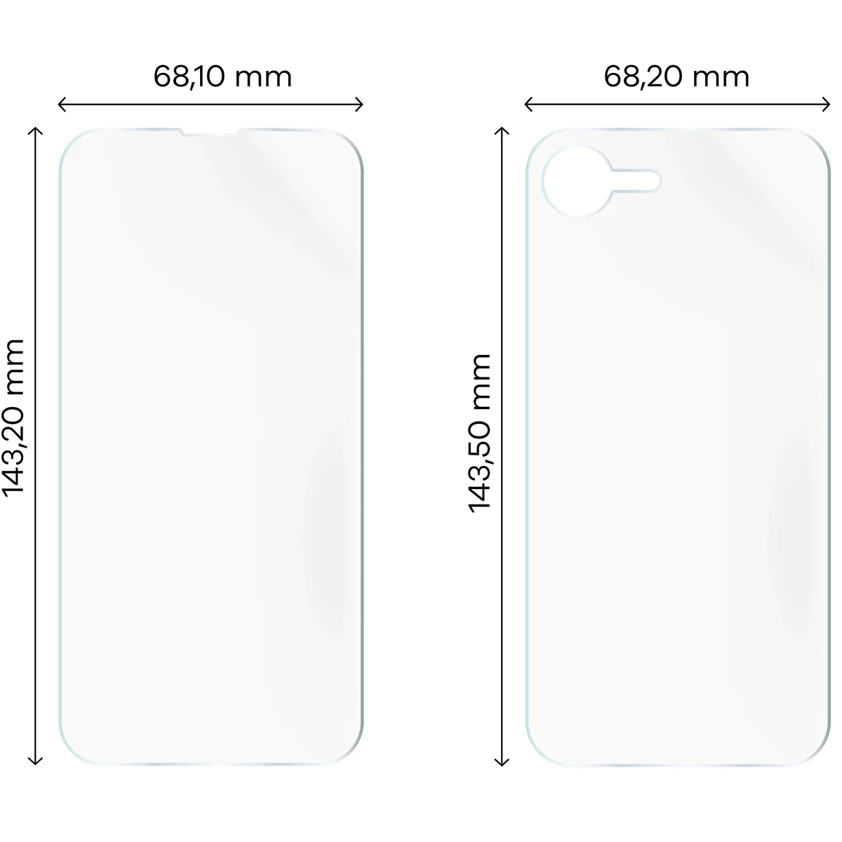 Hydrogel Folie für Display und Rückseite Bizon Film Hydrogel Pack für iPhone 17e / 16e, 2 Stück