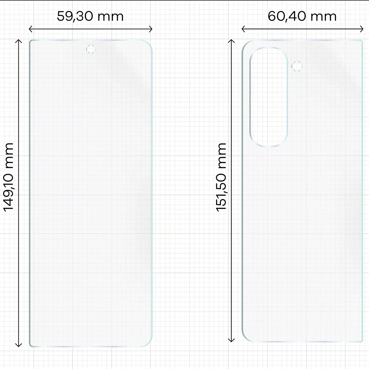 Hydrogel Folie für Display und Rückseite Bizon Film Hydrogel Pack für Galaxy Z Fold5, 2 Stück