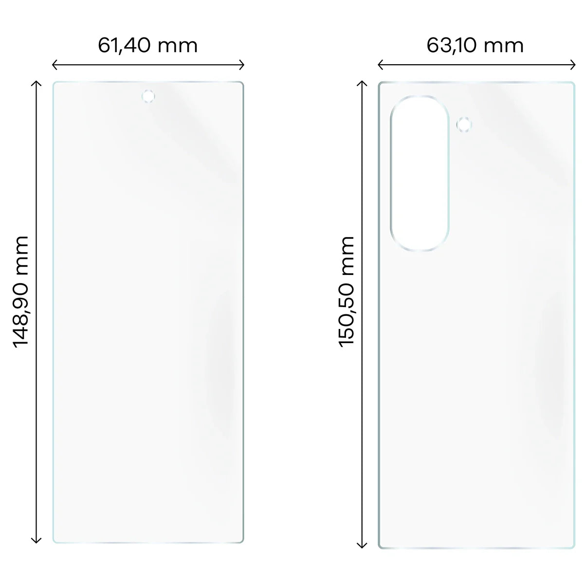 Hydrogel Folie für Display und Rückseite Bizon Film Hydrogel Pack für Galaxy Z Fold6, 2 Stück