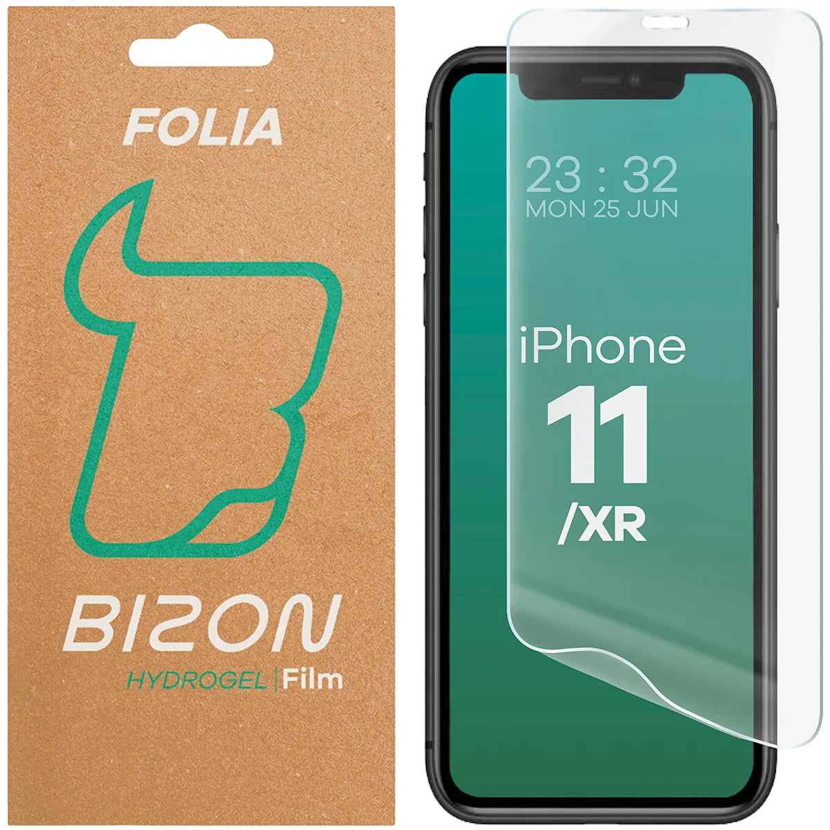 Hydrogel Folie für den Bildschirm für iPhone 11 / Xr, Bizon Glass Hydrogel Front, 1 Stück