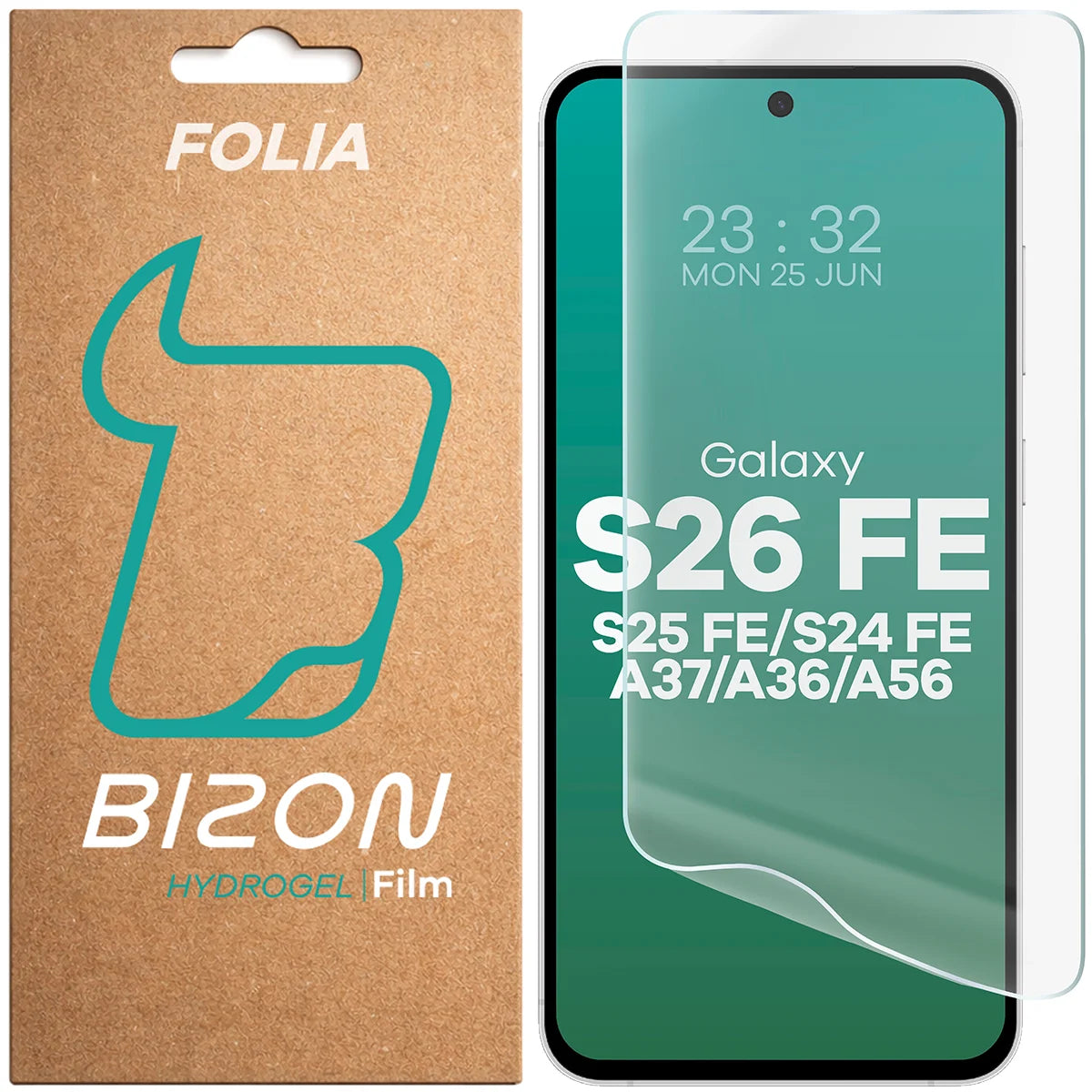 Hydrogel Folie für den Bildschirm für Galaxy S26 FE / S25 FE / S24 FE / A37 5G / A36 5G / A56 5G, Bizon Film Hydrogel Front, 1 Stück