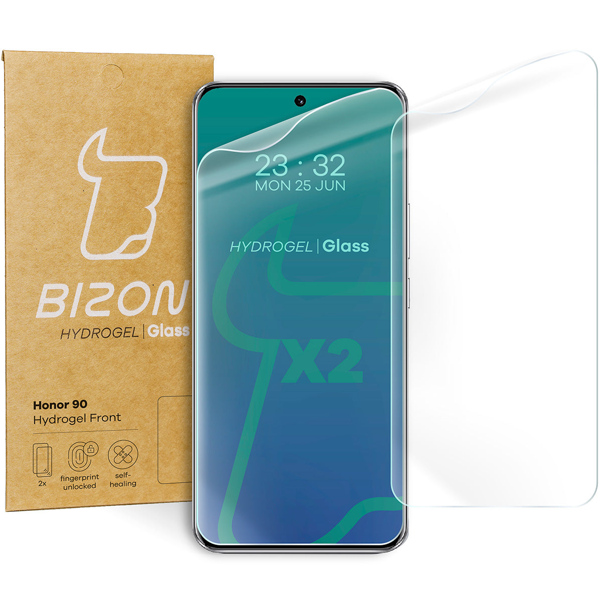 Hydrogel Folie für den Bildschirm Bizon Film Hydrogel Front Duo für Honor 90, 2 Stück