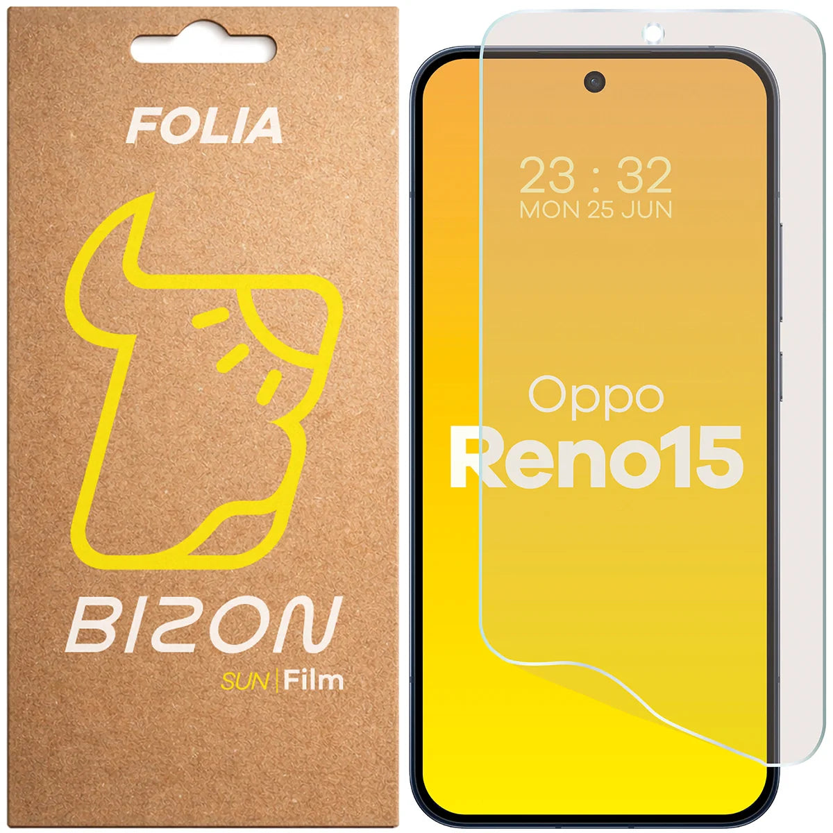 Matte Folie für Oppo Reno 15, Bizon Film Sun, 1 Stück