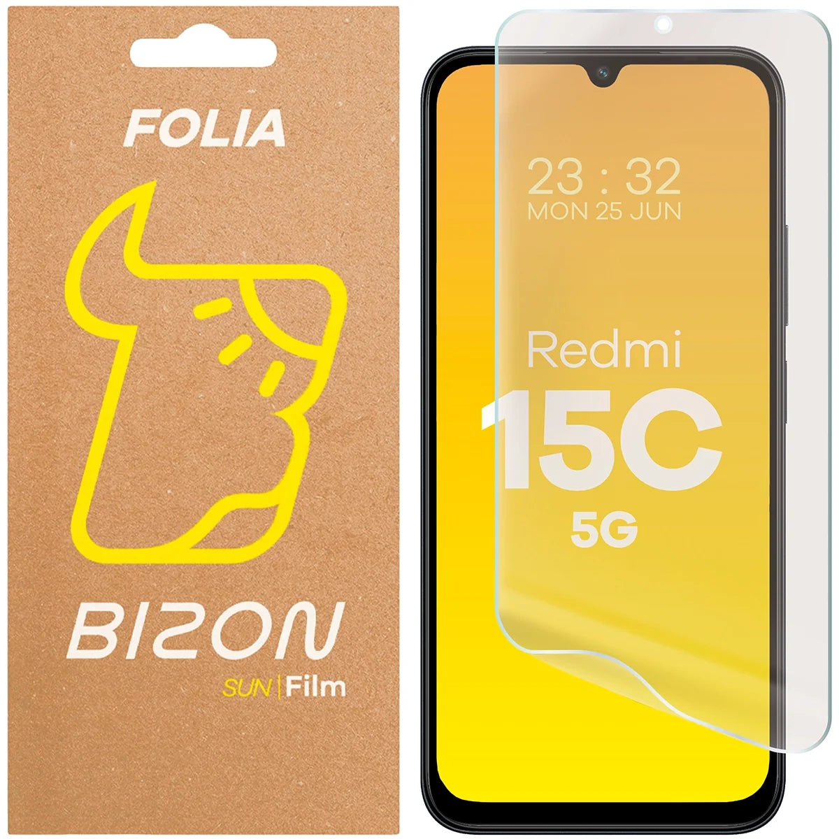 Matte Folie für Xiaomi Redmi 15C 5G, Bizon Film Sun, 1 Stück
