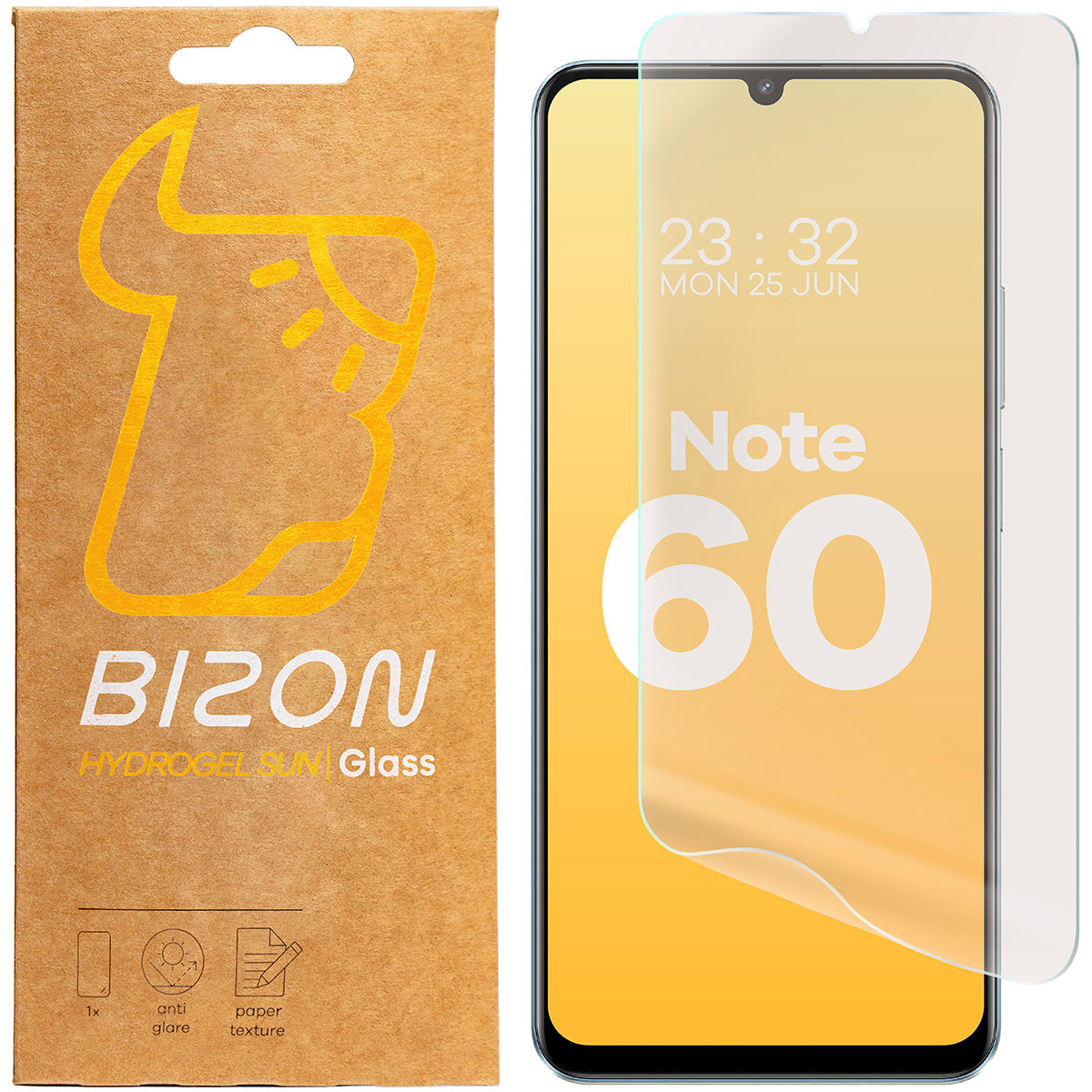 Matte Folie für Realme Note 60, Bizon Film Sun Duo, 2 Stück
