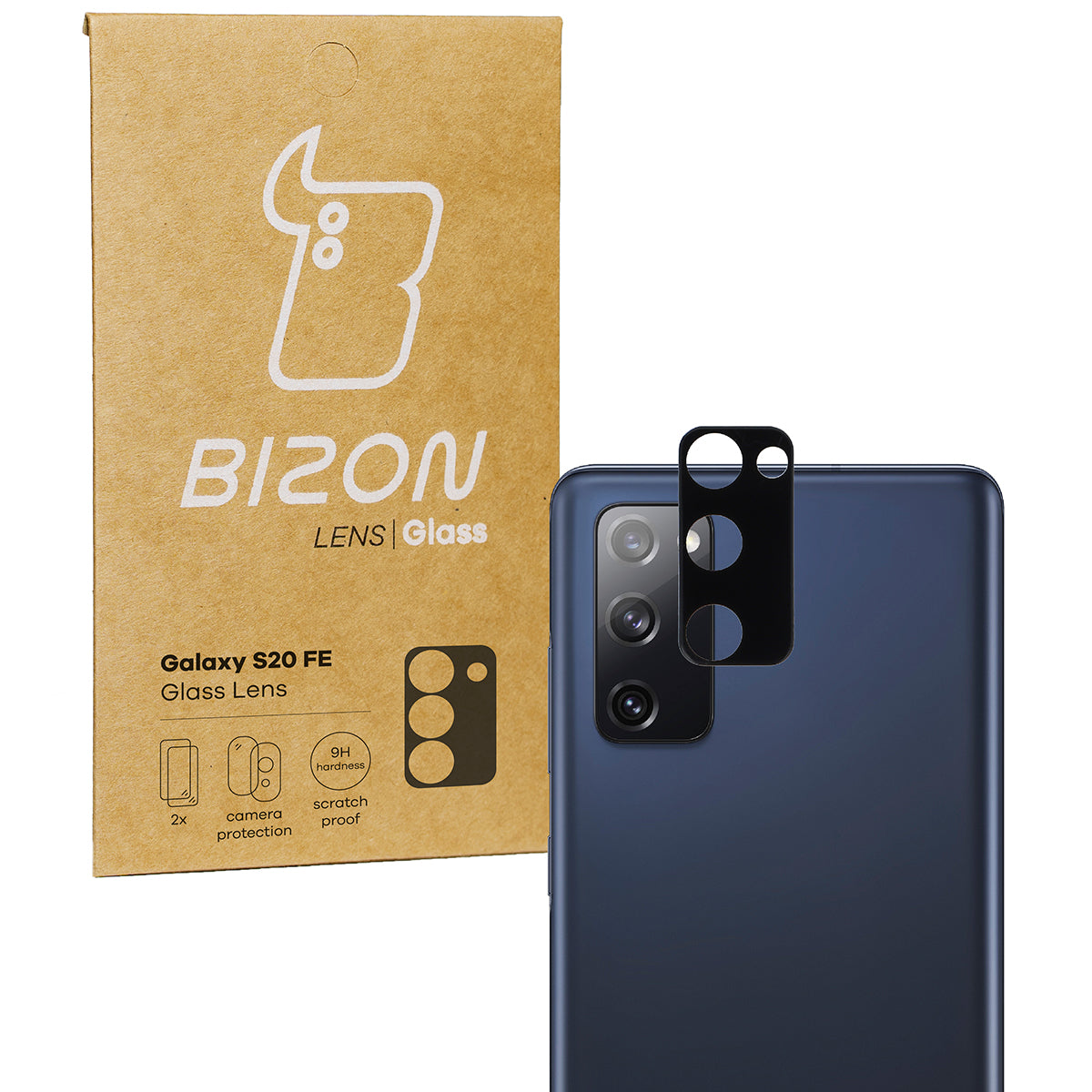 Gehärtetes Glas für die Kamera Bizon Glass Silk Lens für Galaxy S20 FE, 2 Stück