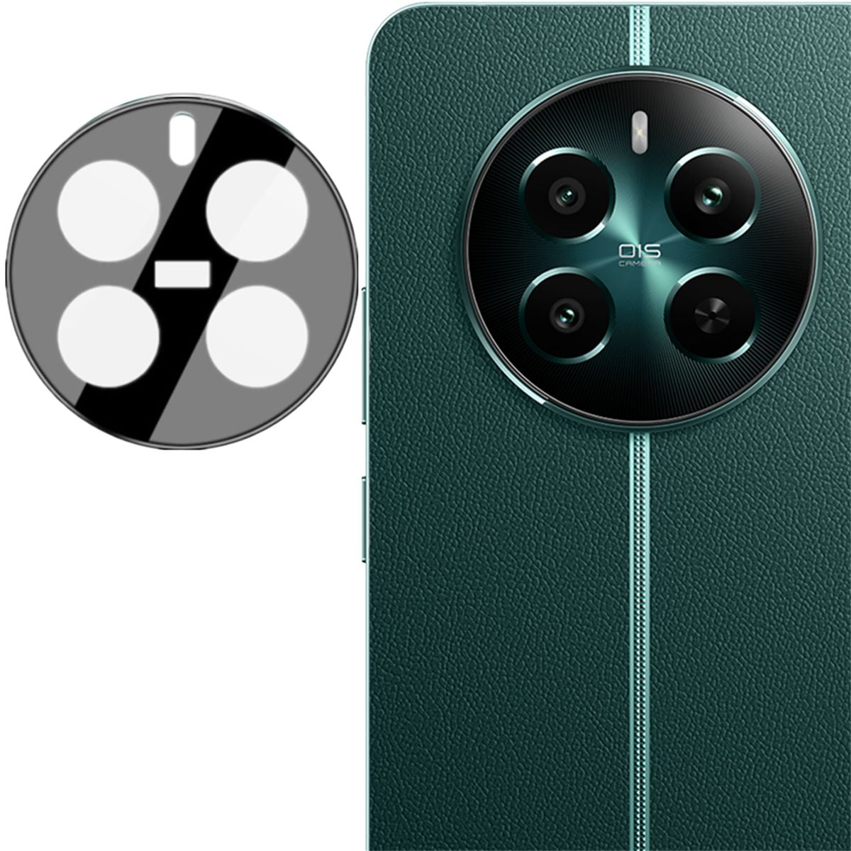 Gehärtetes Glas für die Kamera für Realme 12+, Bizon Glass Silk Lens, 2 Stück