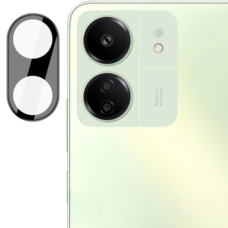 Gehärtetes Glas für die Kamera für Redmi 13C/Poco C65, Bizon Glass Silk Lens, 2 Stück