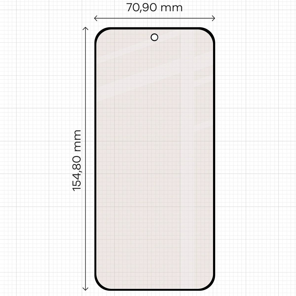 Mattes Hartglas für Realme 16 5G, Bizon Glass Matte, Schwarzer Rahmen