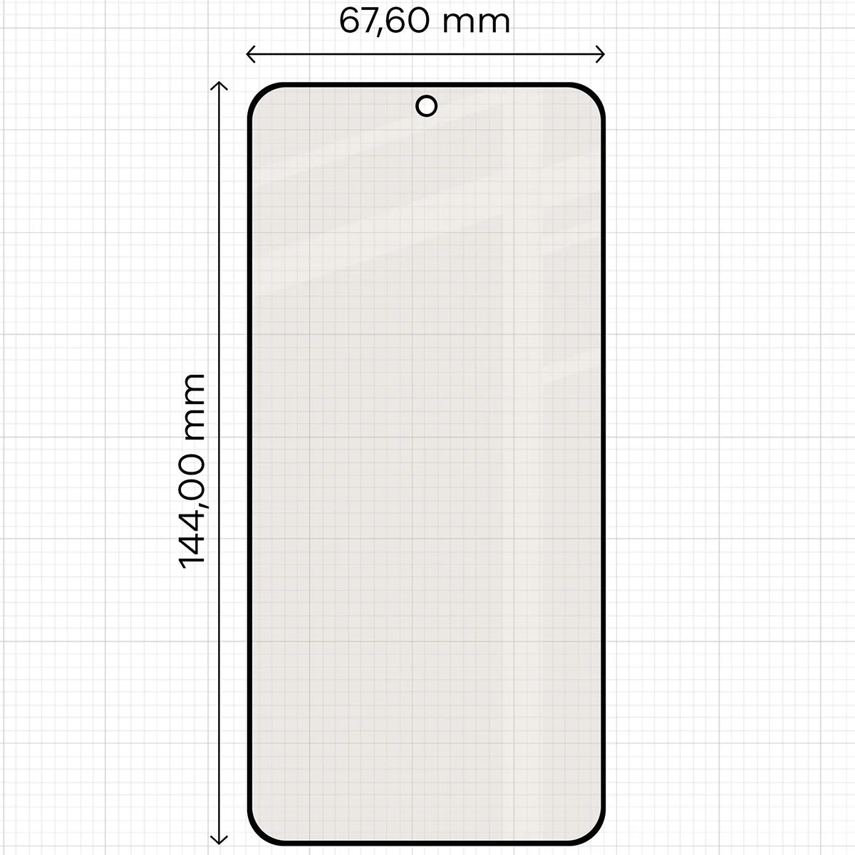 Mattes Hartglas für Galaxy S25, Bizon Glass Matte, Schwarzer Rahmen