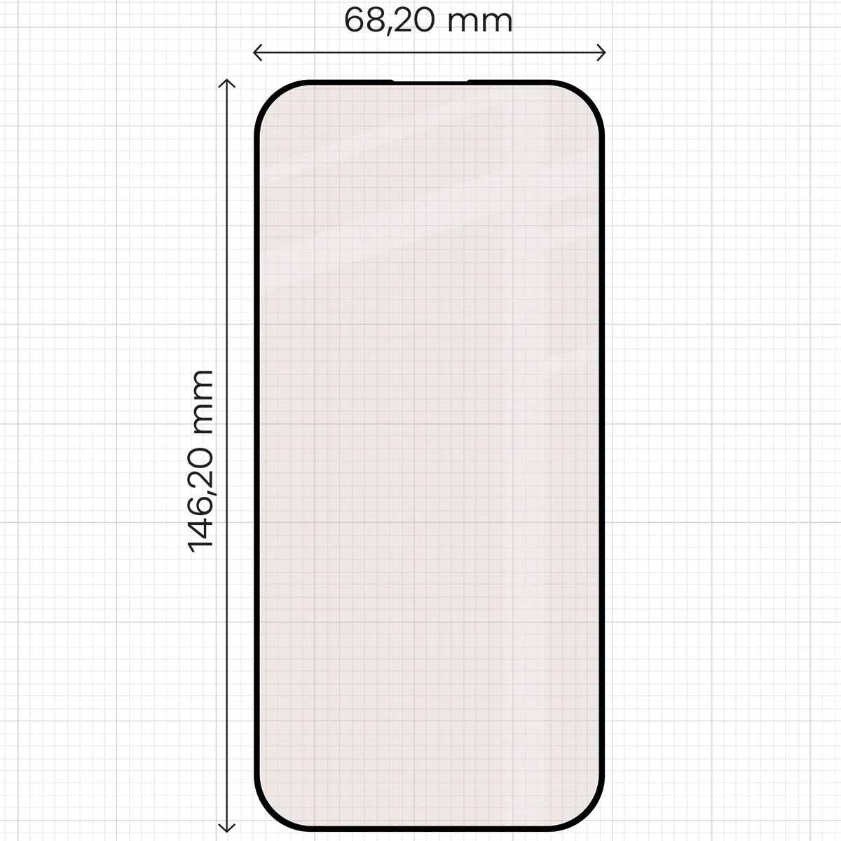 Mattes Hartglas für iPhone 16 Pro / 17, Bizon Glass Matte Duo, Schwarzer Rahmen, 2 Stück