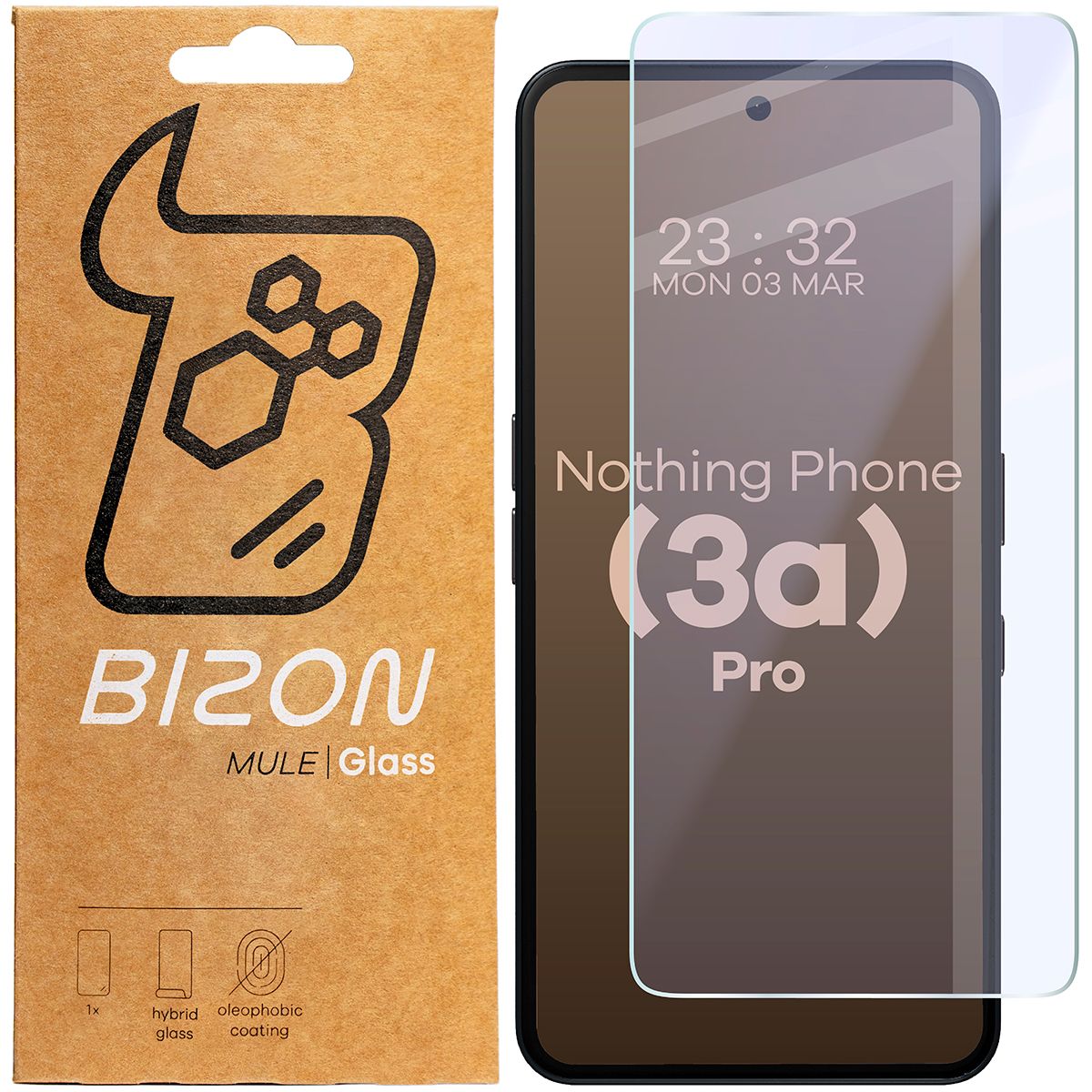 Flexibles Hybridglas für Nothing Phone (3a) Pro, Bizon Hybrid Mule