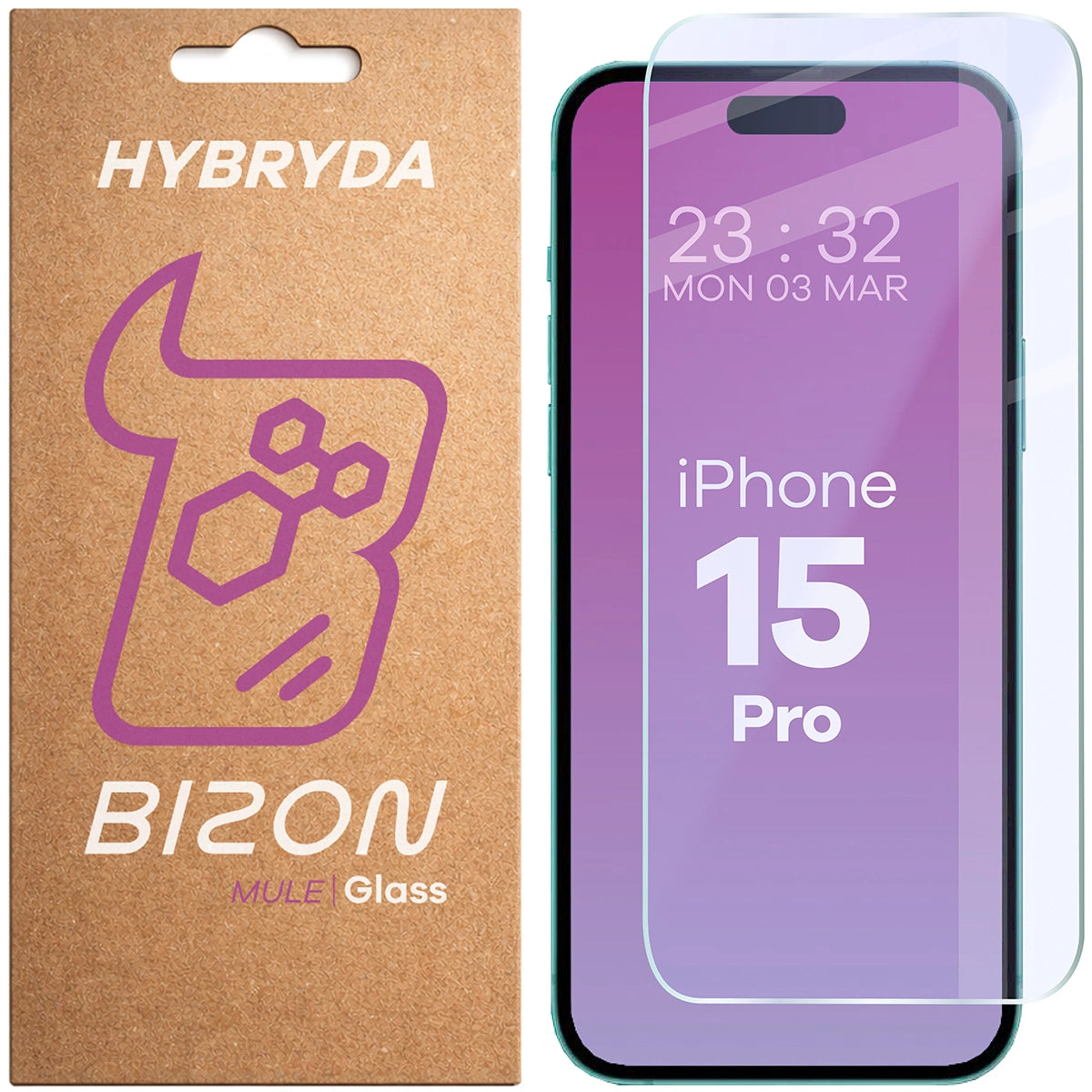 Flexibles Hybridglas für iPhone 15 Pro, Bizon Hybrid Mule