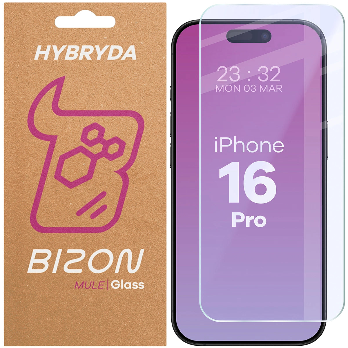 Flexibles Hybridglas für iPhone 16 Pro, Bizon Hybrid Mule