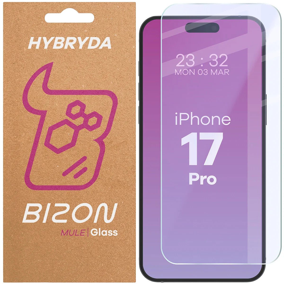 Flexibles Hybridglas für iPhone 17 Pro, Bizon Hybrid Mule