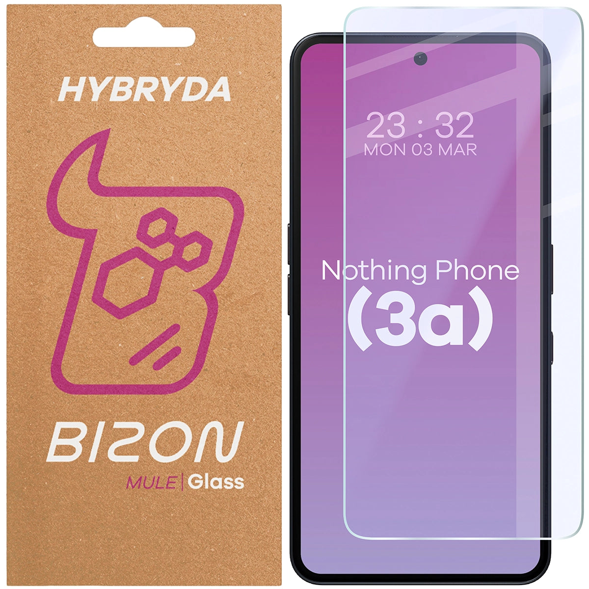 Flexibles Hybridglas für Nothing Phone (3a), Bizon Hybrid Mule