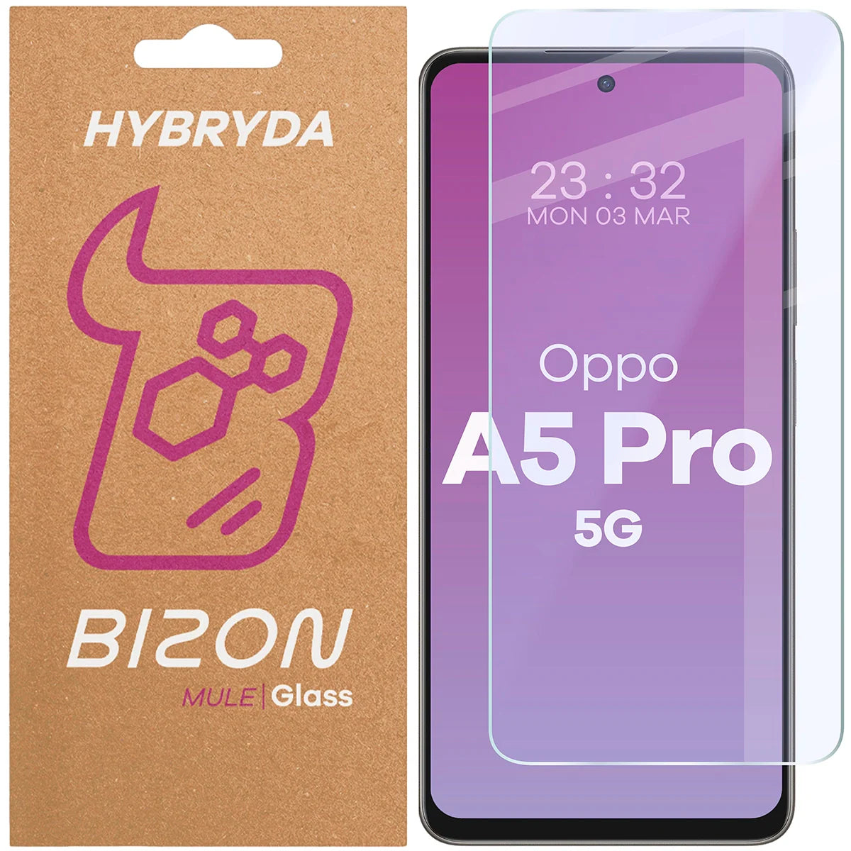 Flexibles Hybridglas für Oppo A5 Pro 5G, Bizon Hybrid Mule