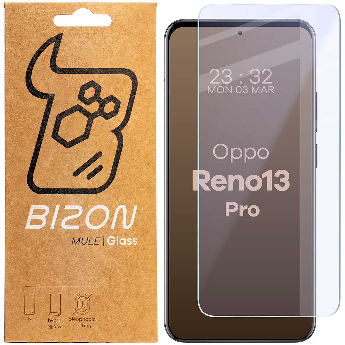 Flexibles Hybridglas für Oppo Reno13 Pro, Bizon Hybrid Mule