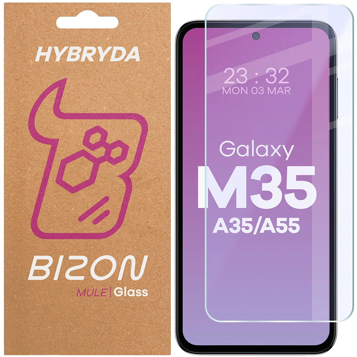 Flexibles Hybridglas für Galaxy M35 5G / A35 5G / A55 5G, Bizon Hybrid Mule