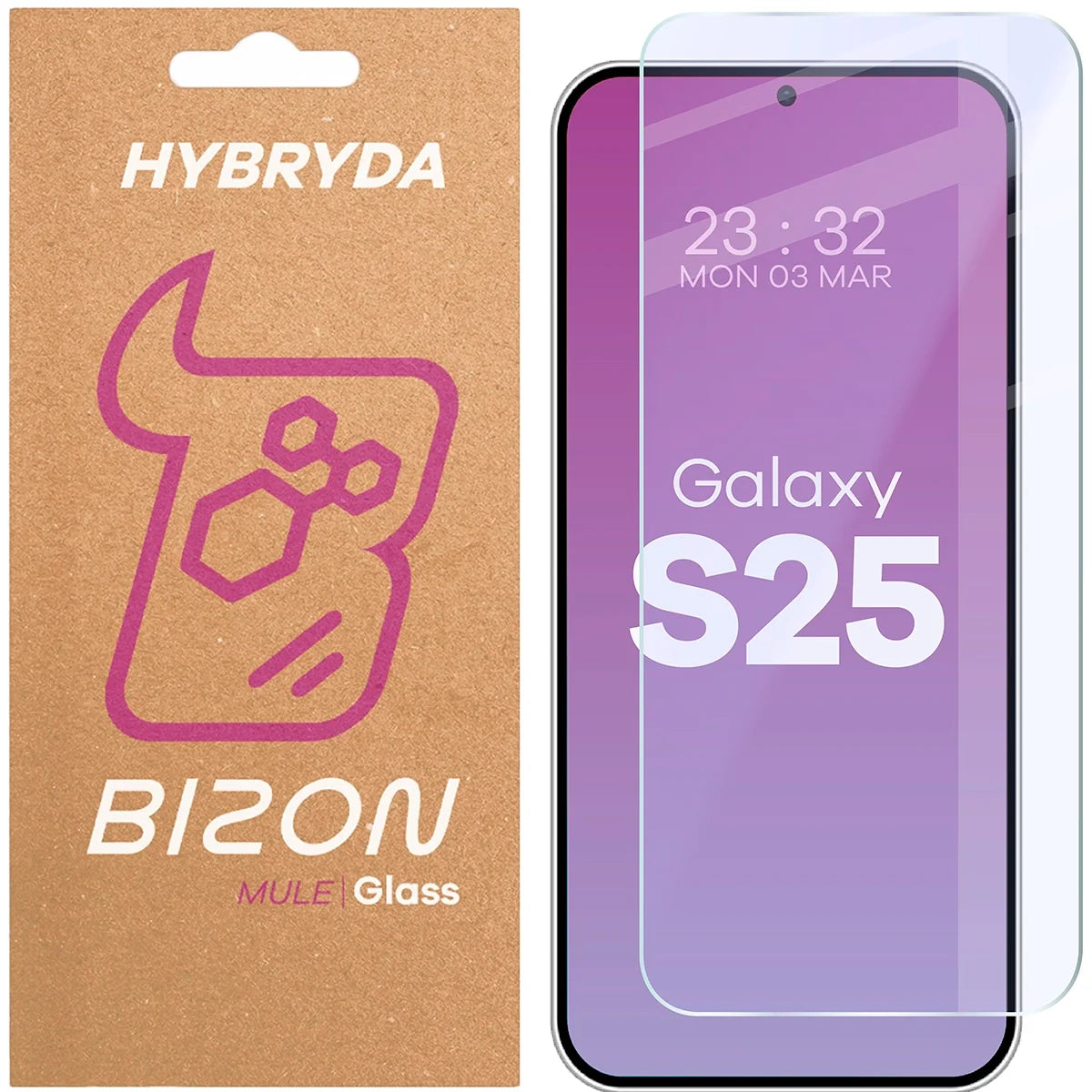 Flexibles Hybridglas für Galaxy S25, Bizon Hybrid Mule